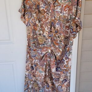 Paisley Button-Up Dress